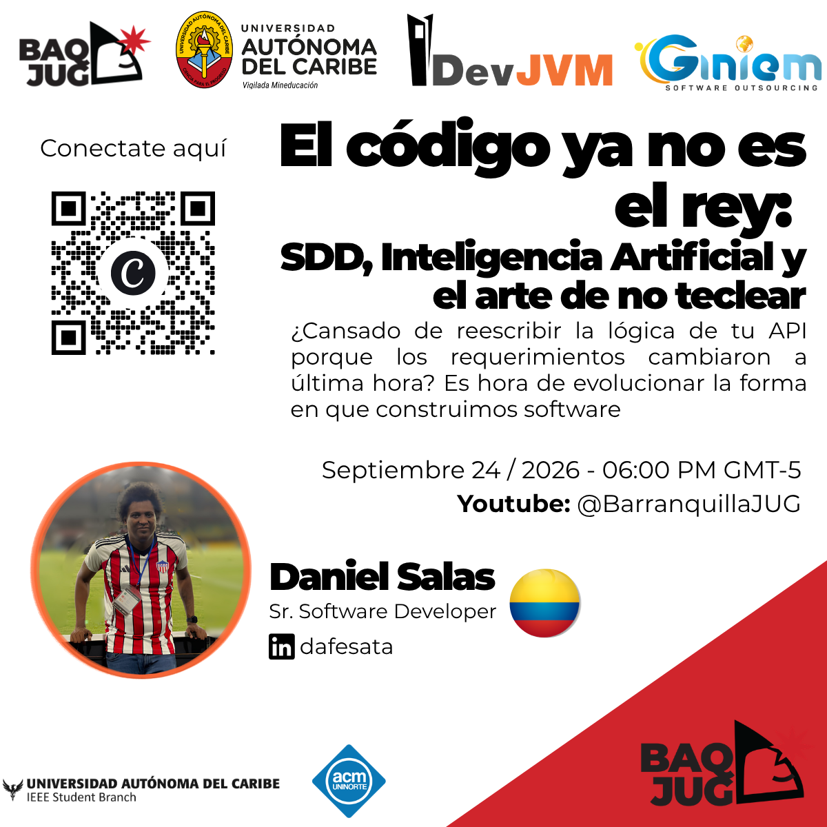 BAQJUG Septiembre 2026: El código ya no es el rey – SDD, IA y el arte de no teclear